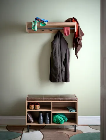 Ławka z pojemnikiem Gentle - Orzech włoski, 78x53x35 cm - Maze