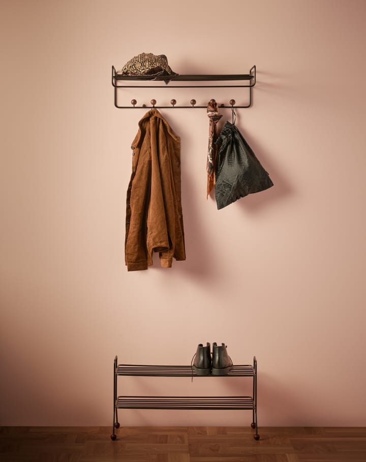 Bill Hat rack półka na kapelusze, Czarny-ciemnybrązowy Maze