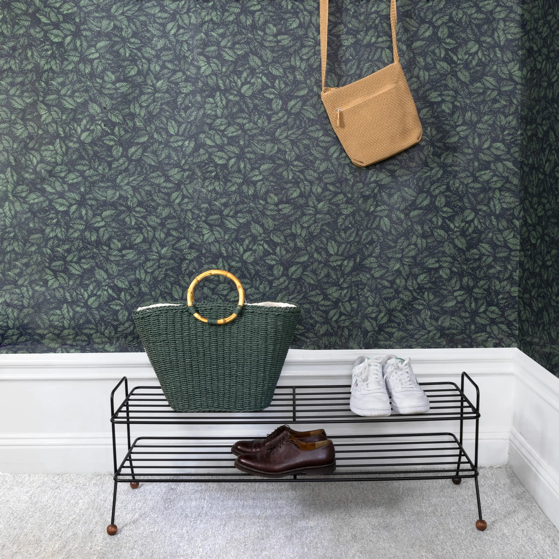 Bill Shoe Shelf L, Czarny-ciemnobrązowy Maze