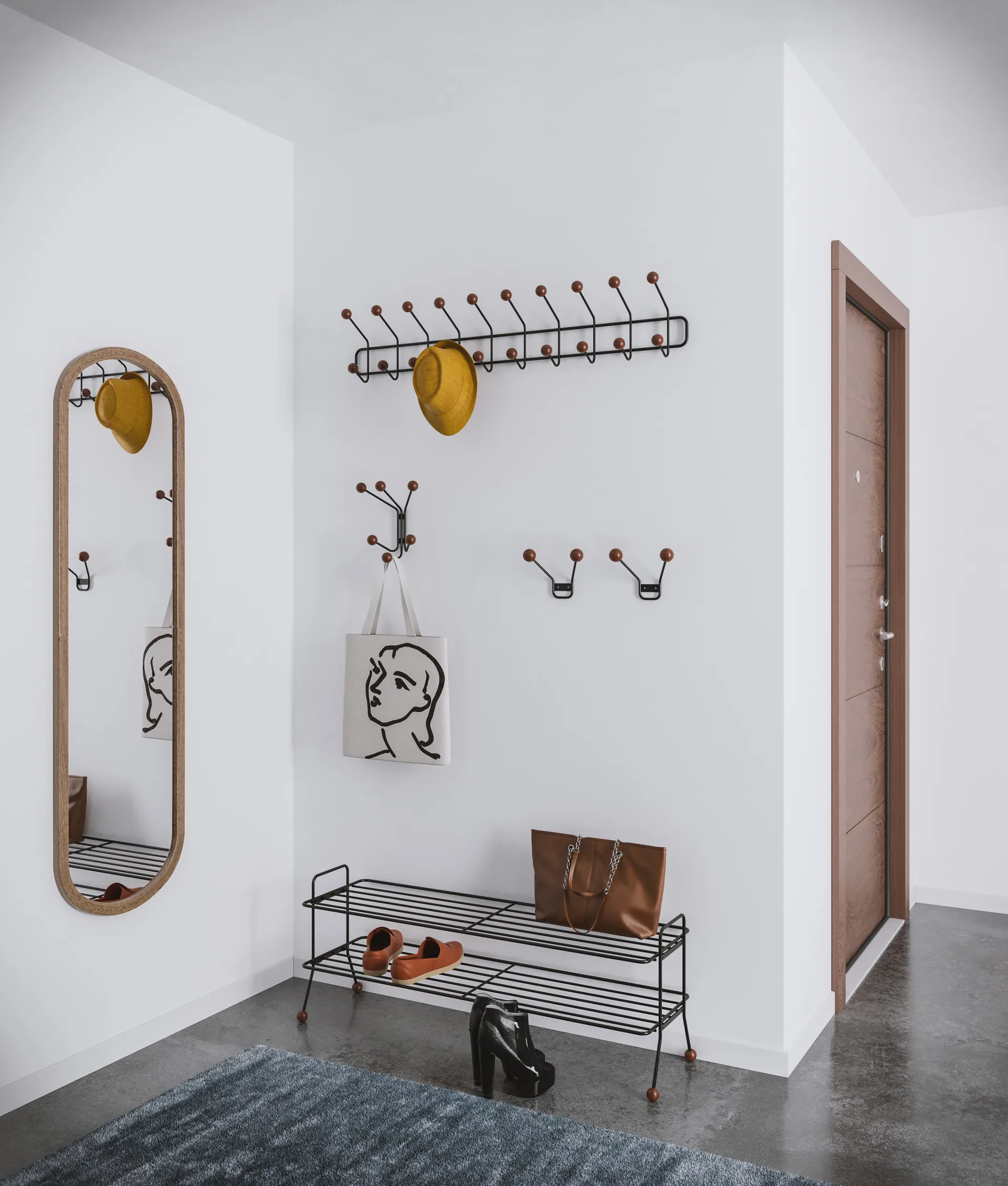 Bill Shoe Shelf L, Czarny-ciemnobrązowy Maze