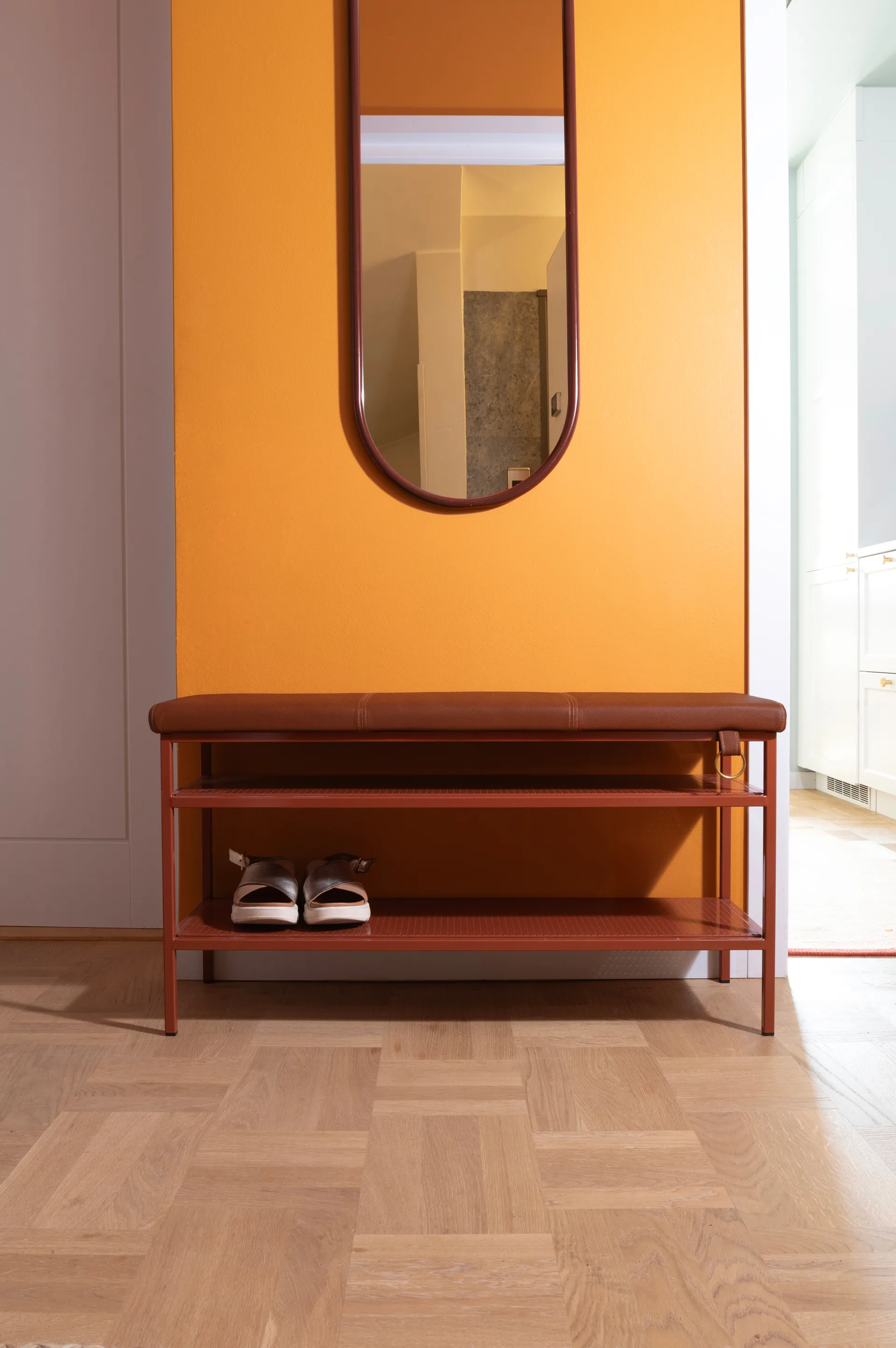 Nancy półka na buty, Cinnamon-vintage cognac Maze