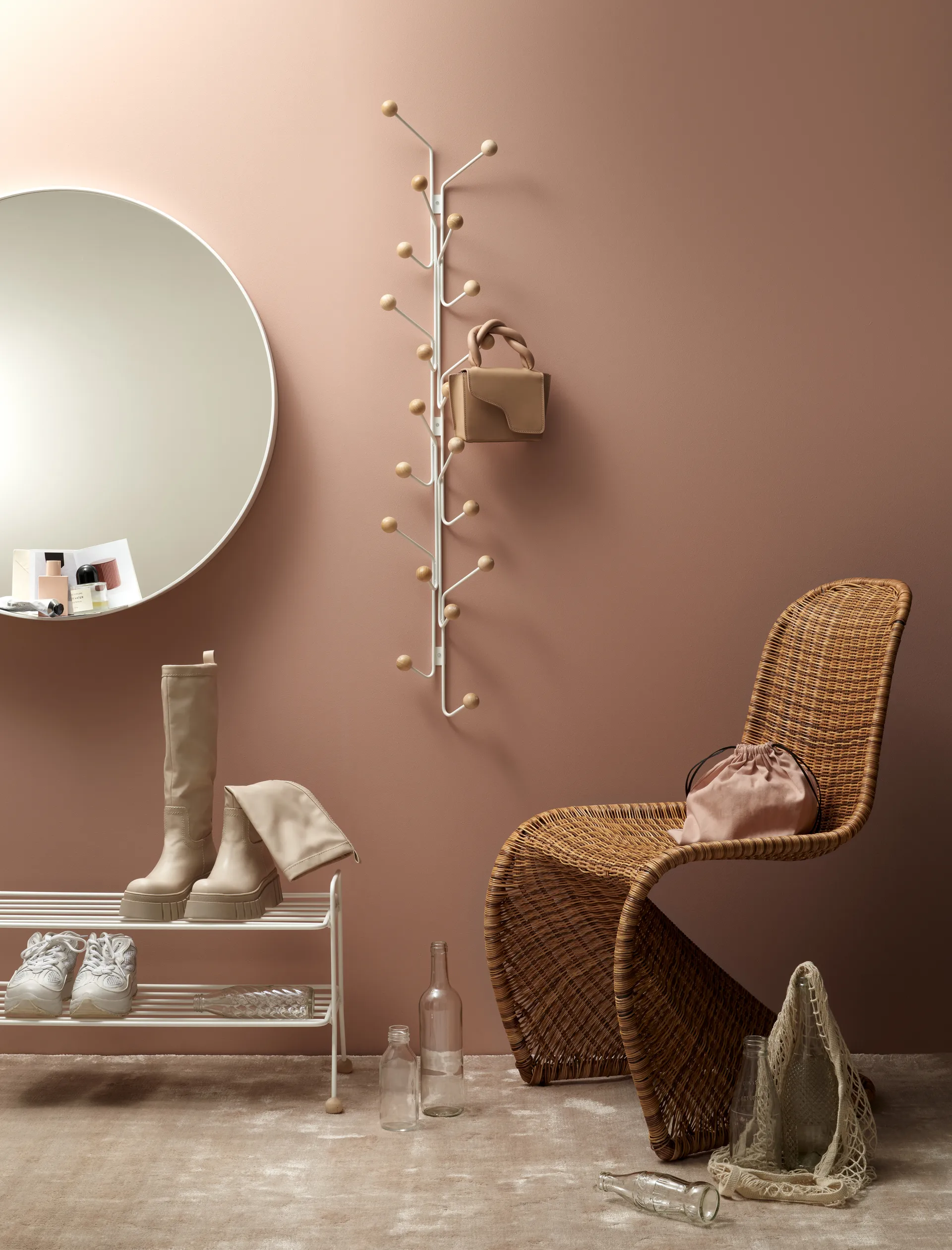 Pionowy wieszak na ubrania, Greige Maze