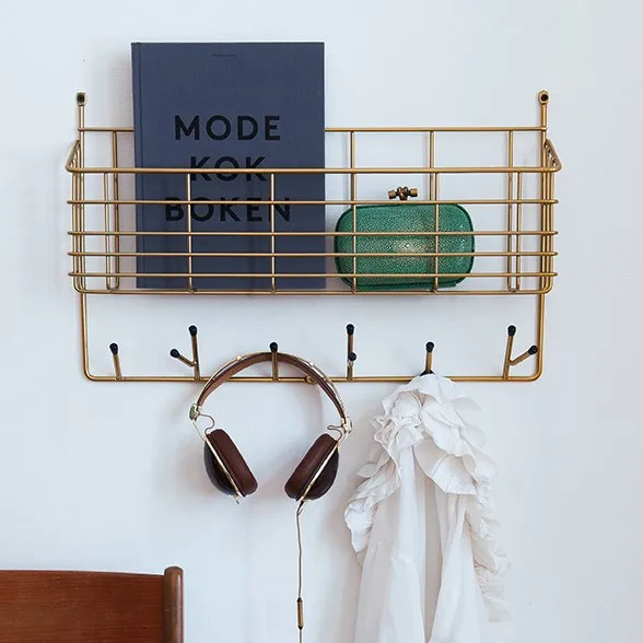 Półka Mitten Shelf L, mosiądz Maze