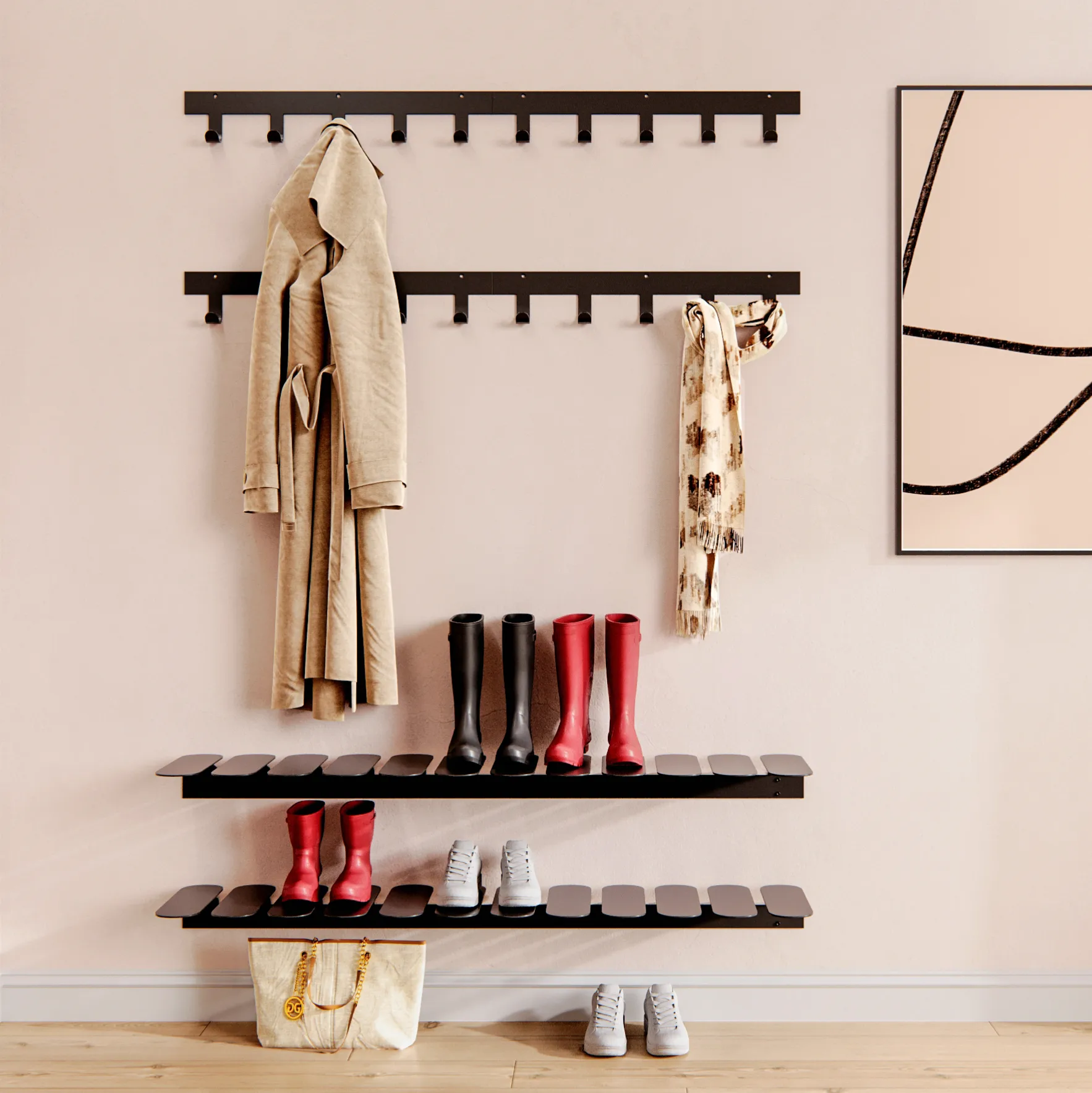 Półka na buty Step, czarny Maze