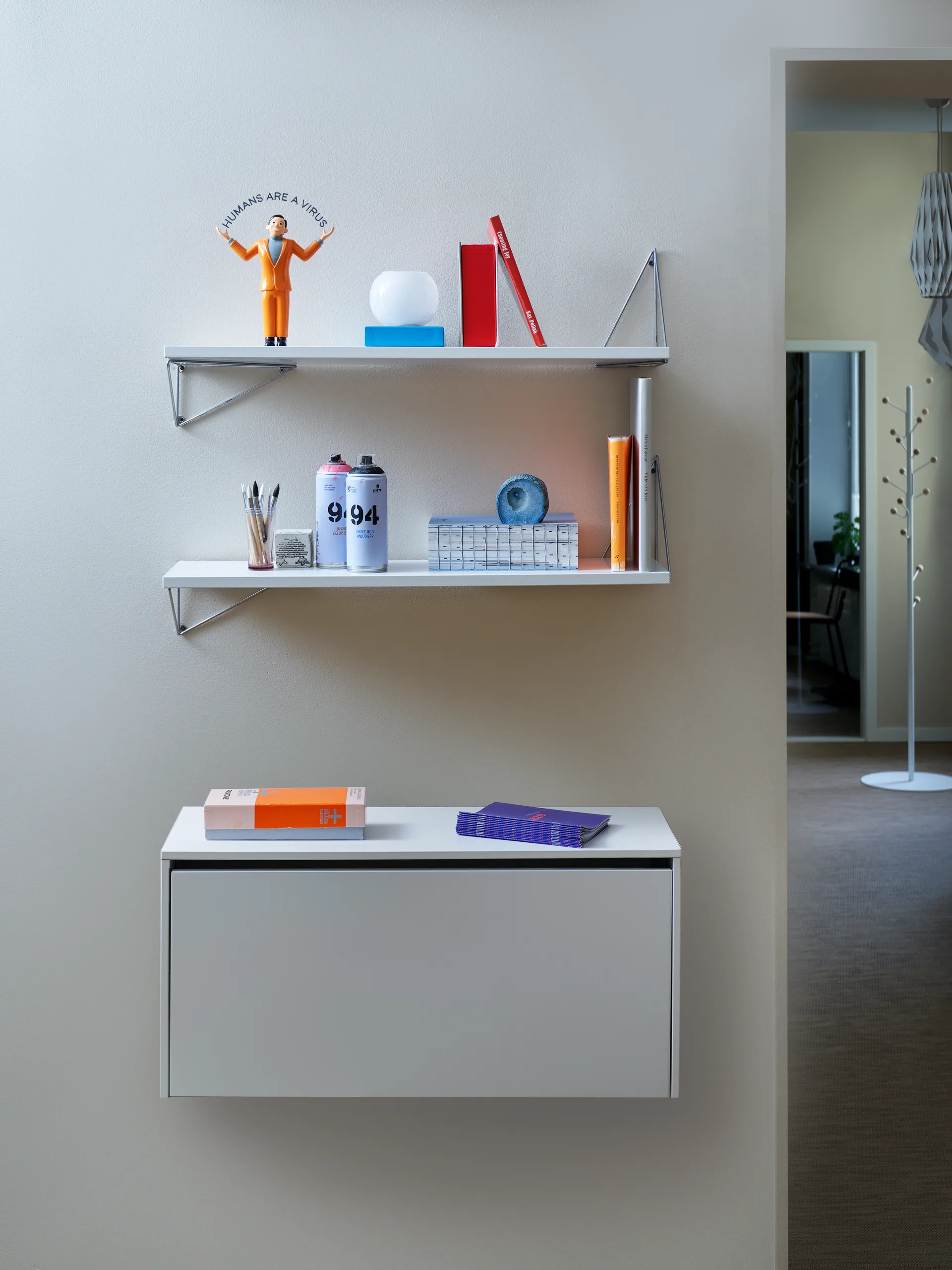 Półka Pythagoras, biały Maze