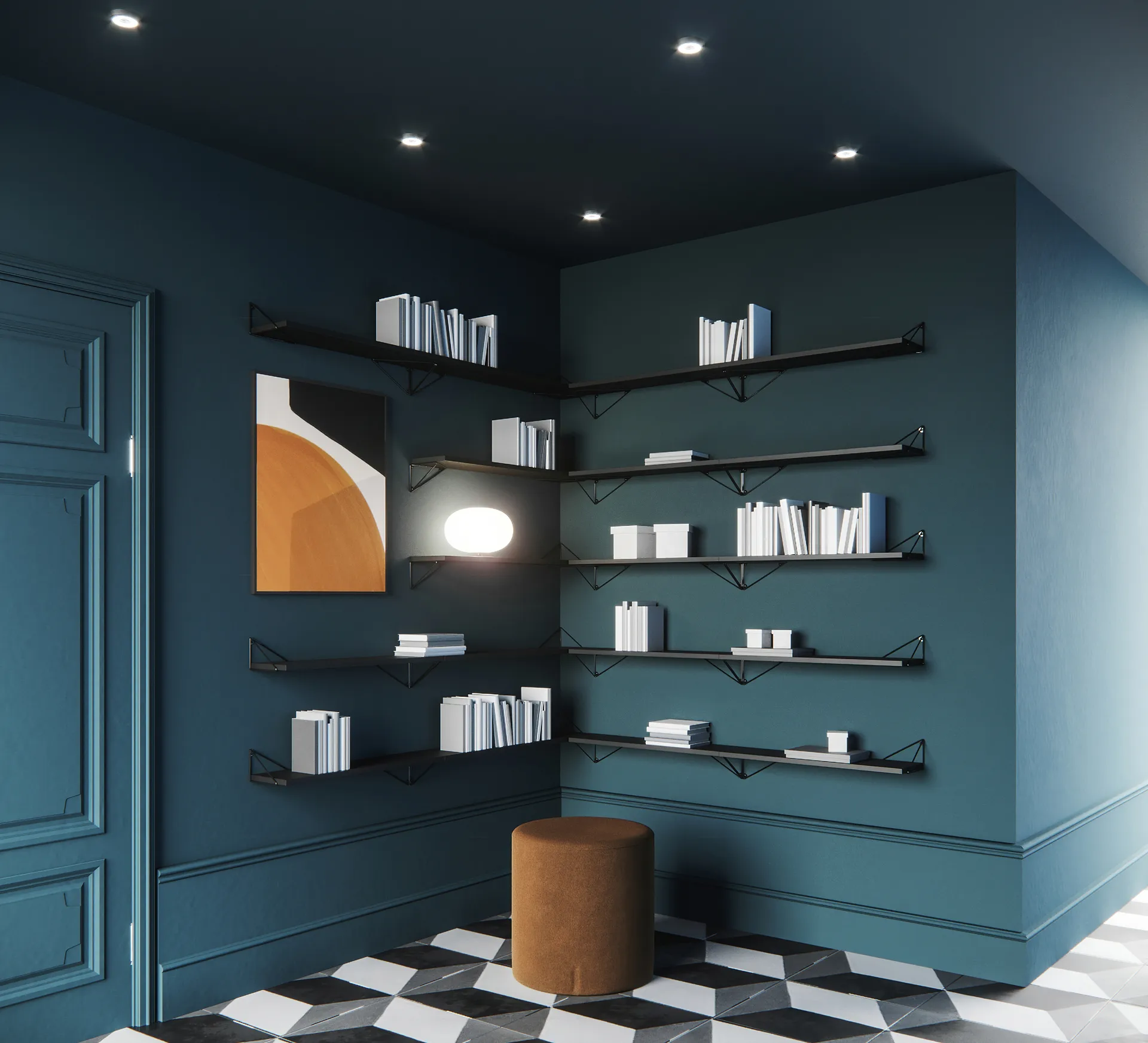 Półka Pythagoras, czarny Maze