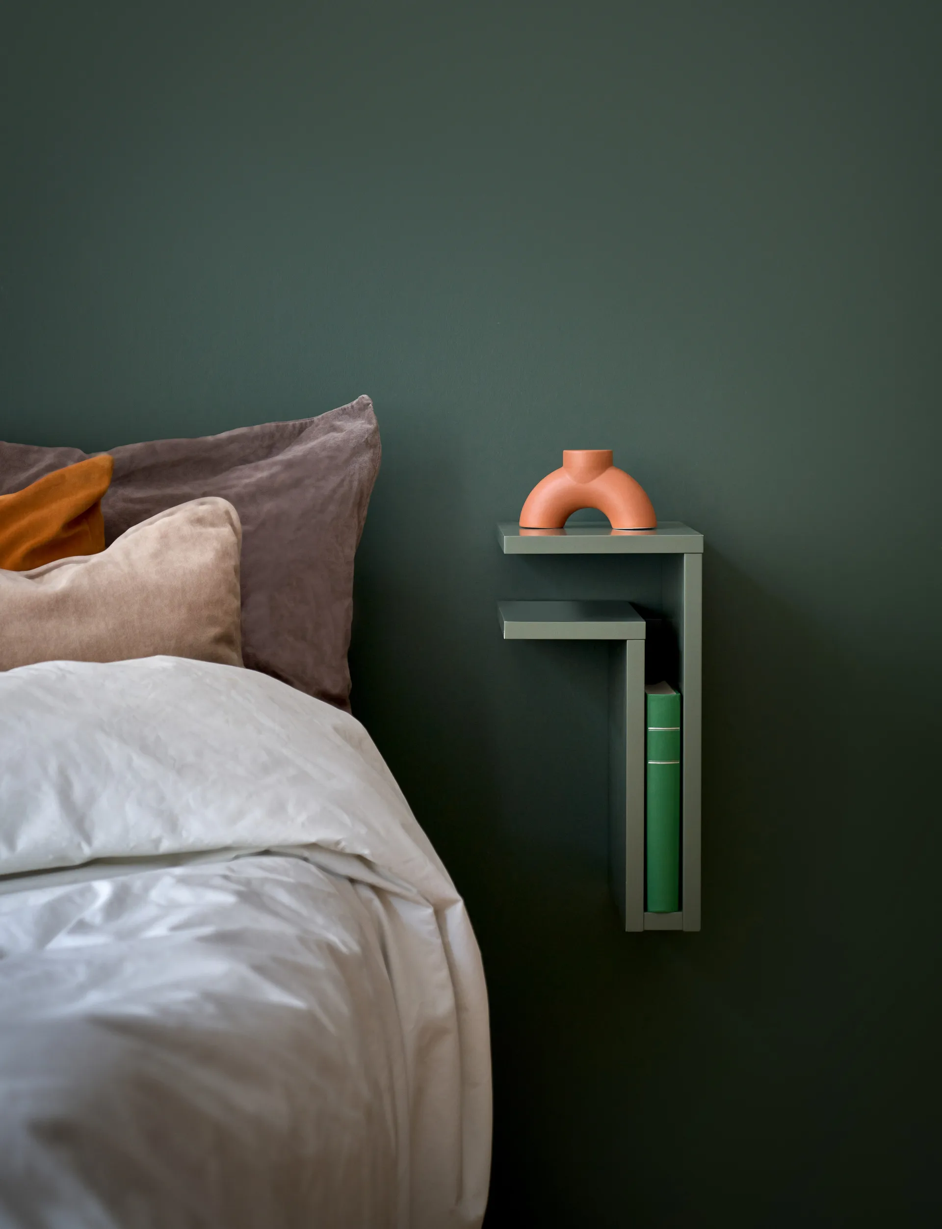 Półka ścienna F-shelf green grey, Lewa półka Maze
