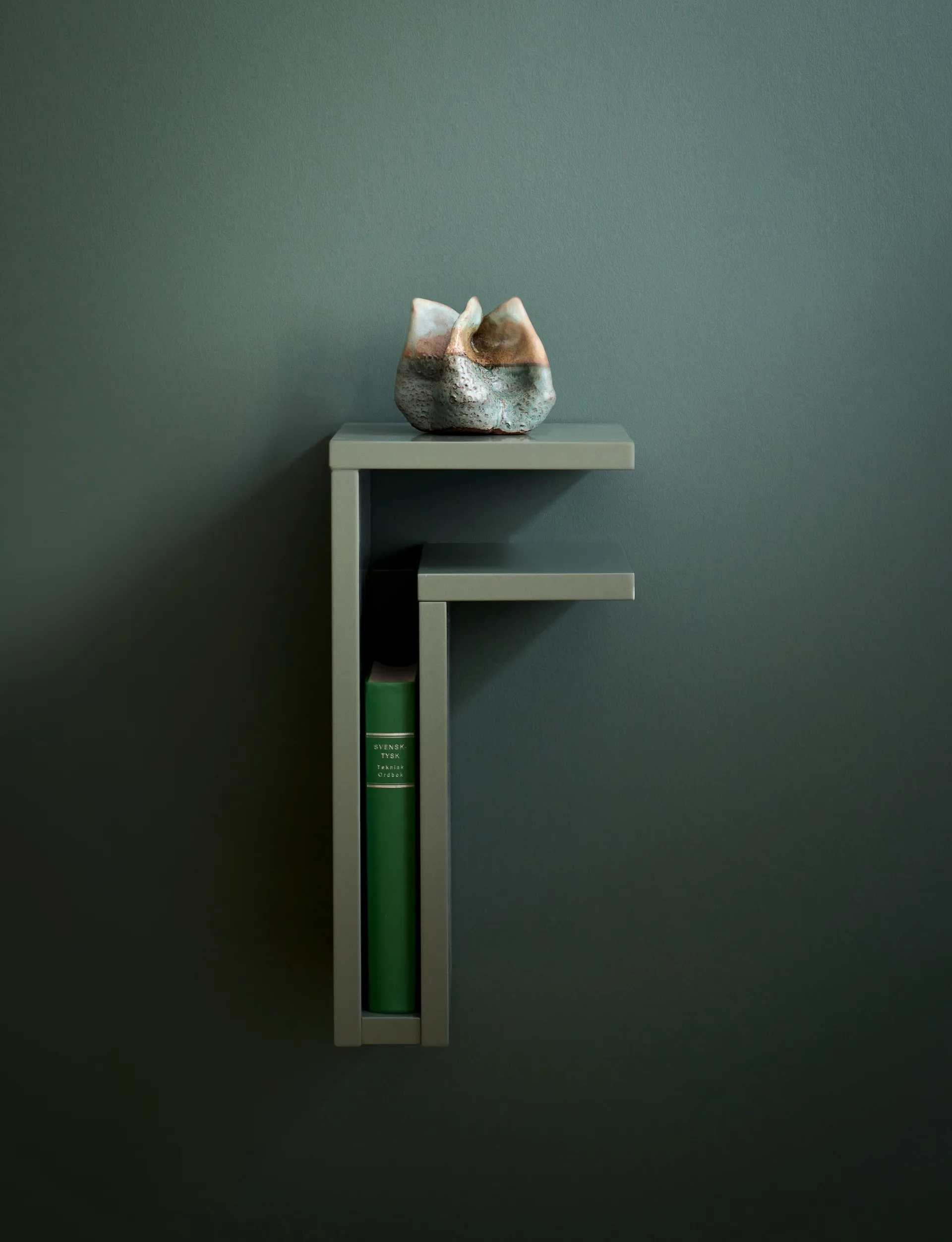 Półka ścienna F-shelf green grey, Prawa półka Maze