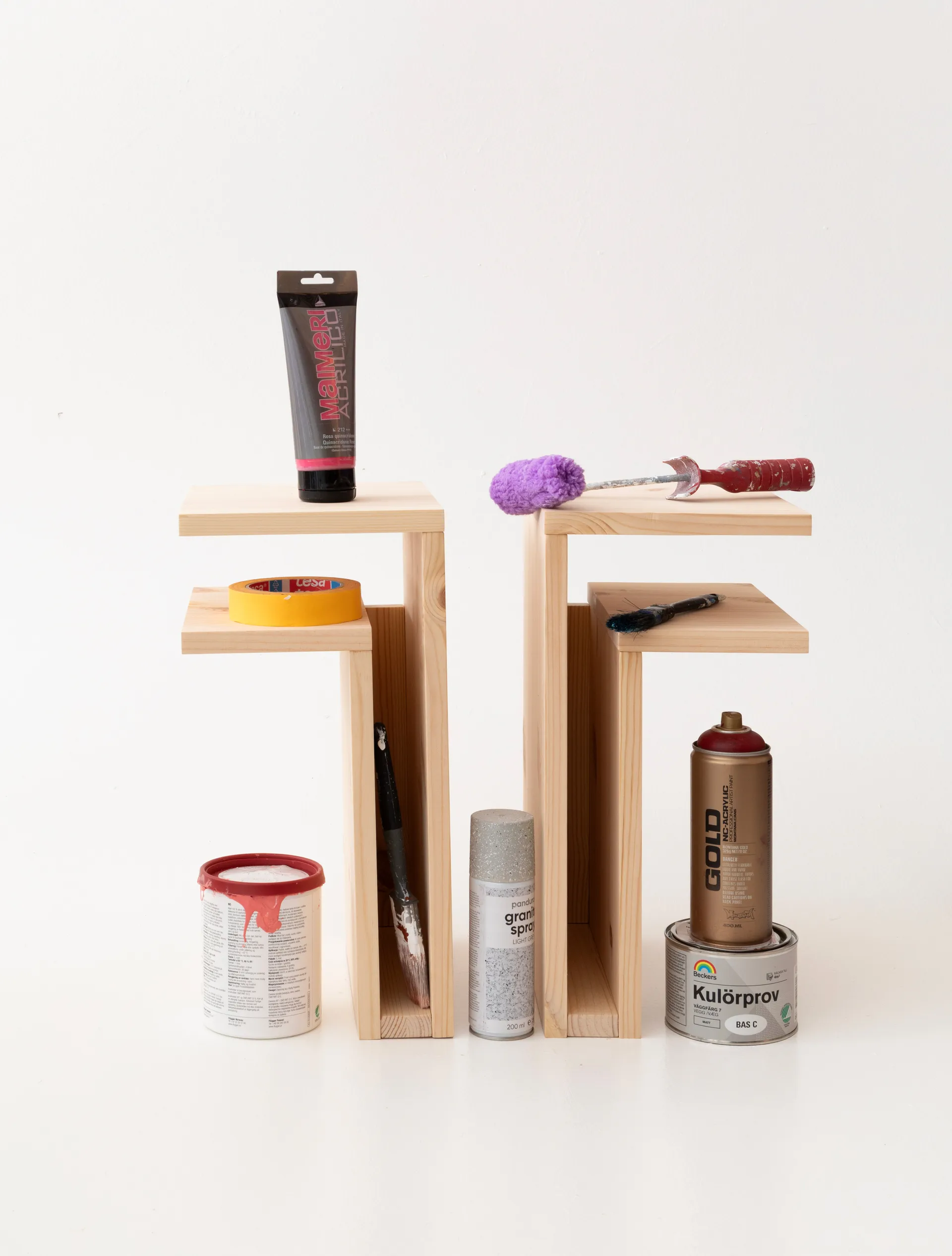 Półka ścienna F-shelf Play DIY, Sosna, lewa Maze