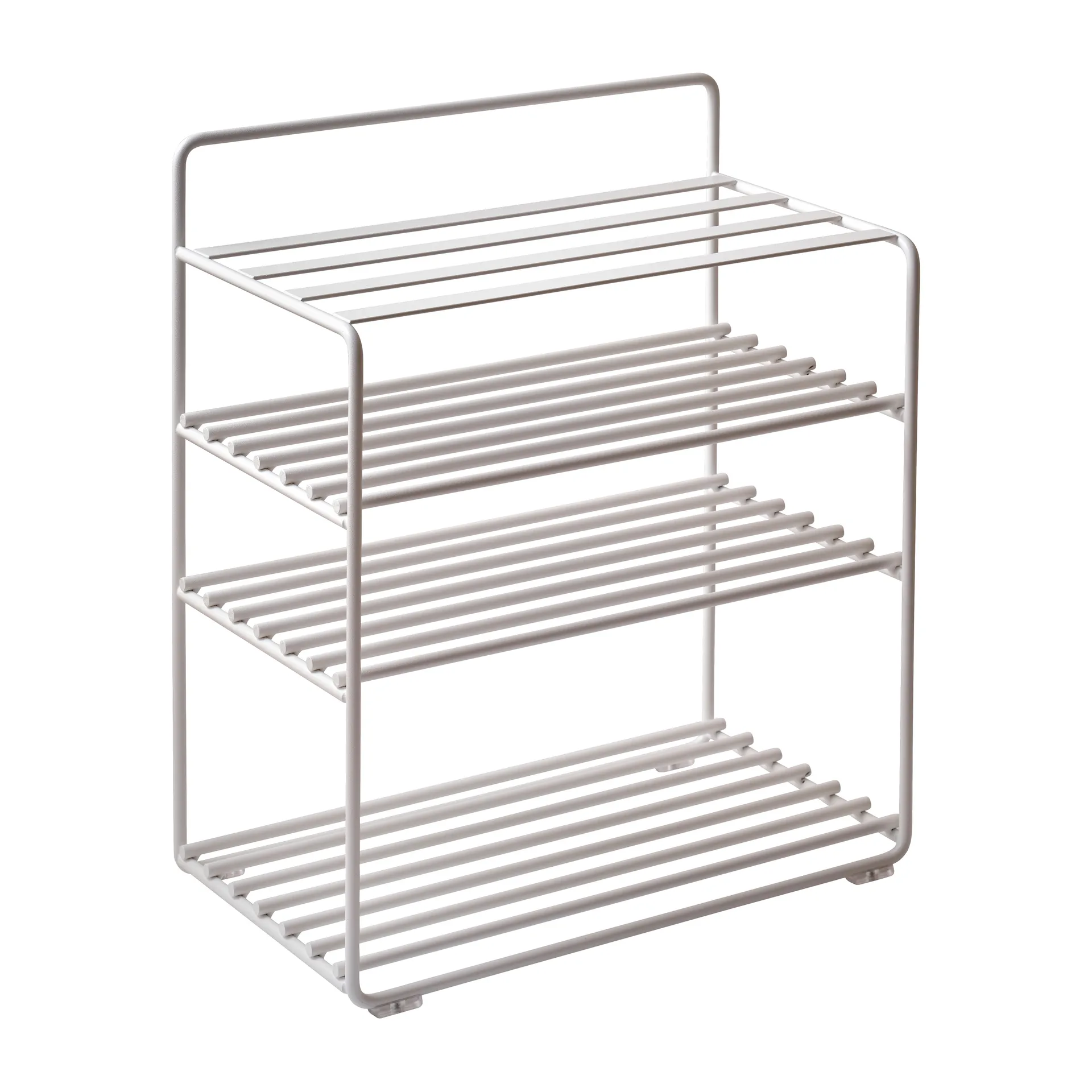 Półka stojąca Lower East Seat 50x28x58 cm, White-cognac leather Maze