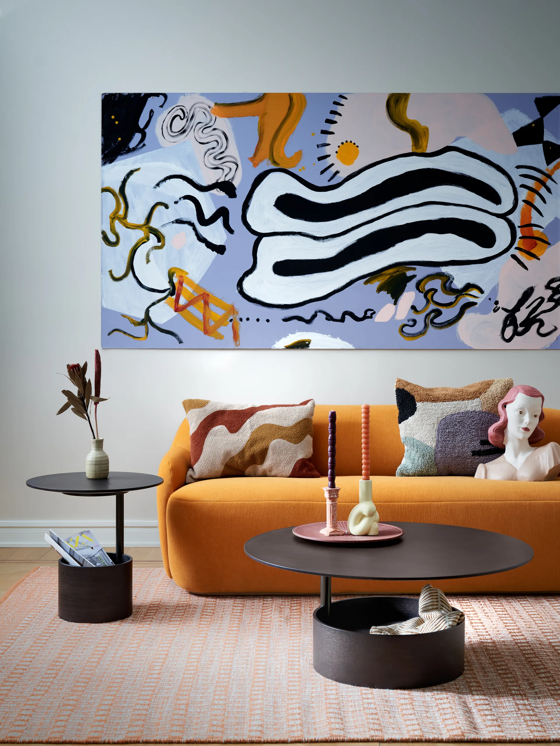 Stolik kawowy Parasol L Ø90 cm, Dark stained oak Maze