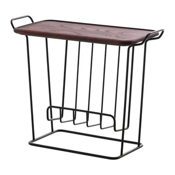 Stolik z tacą Minnie Mae Wood - Czarny-ciemny popielaty - Maze