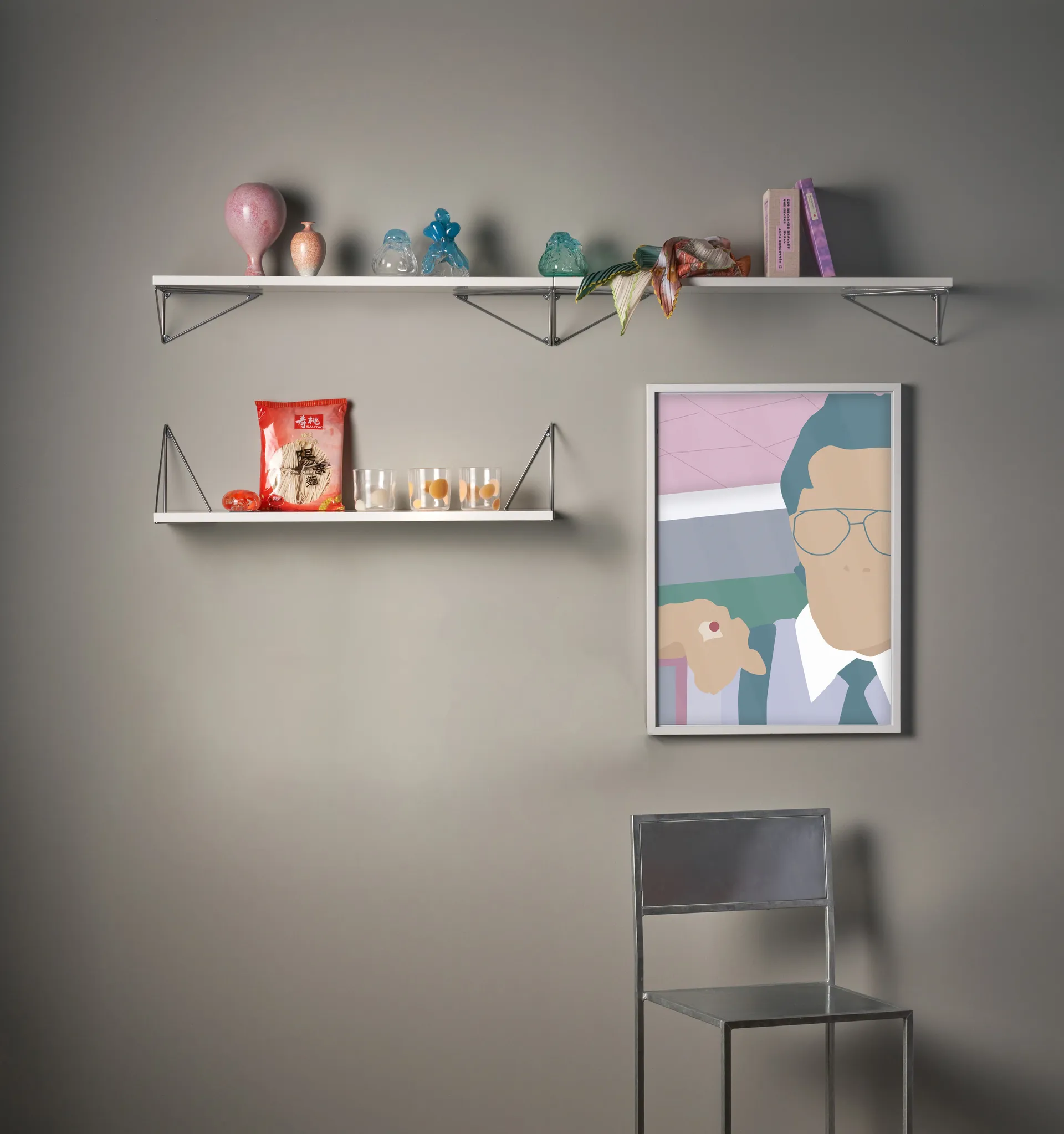 System półek Pythagoras Bundle A biały-chrom Maze