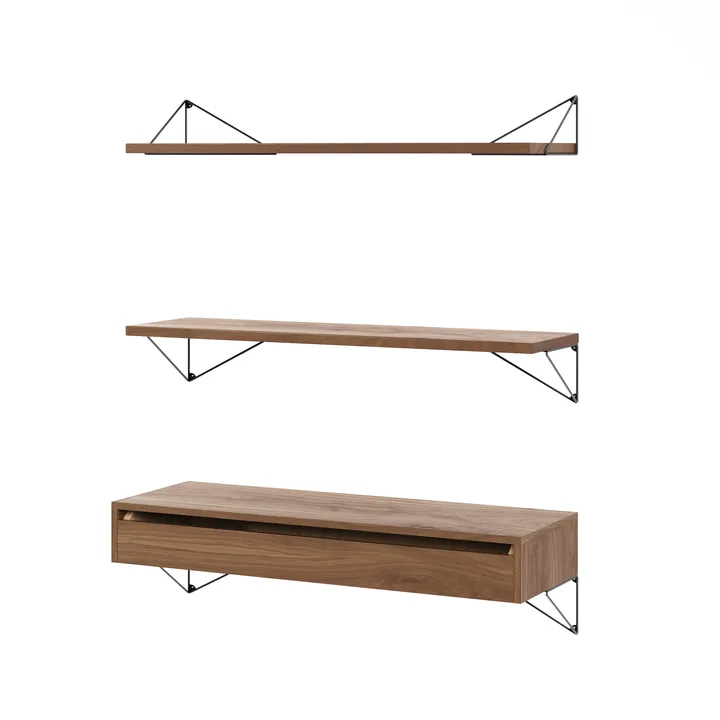 System półek Pythagoras Bundle C orzech włoski-czarny - Maze