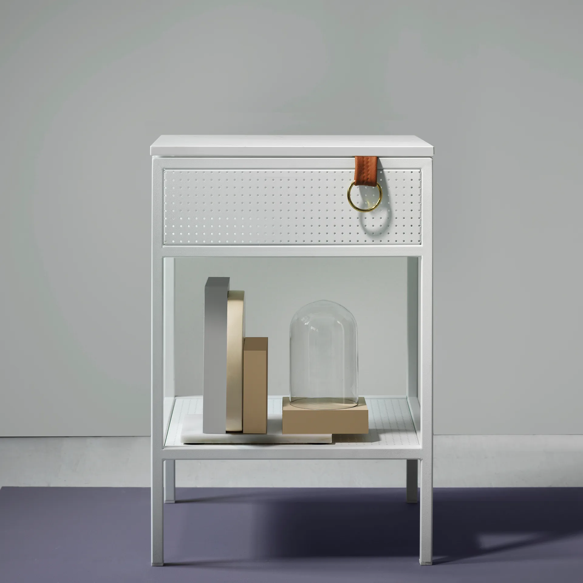 Tracy stolik boczny, praworęczny, biały Maze