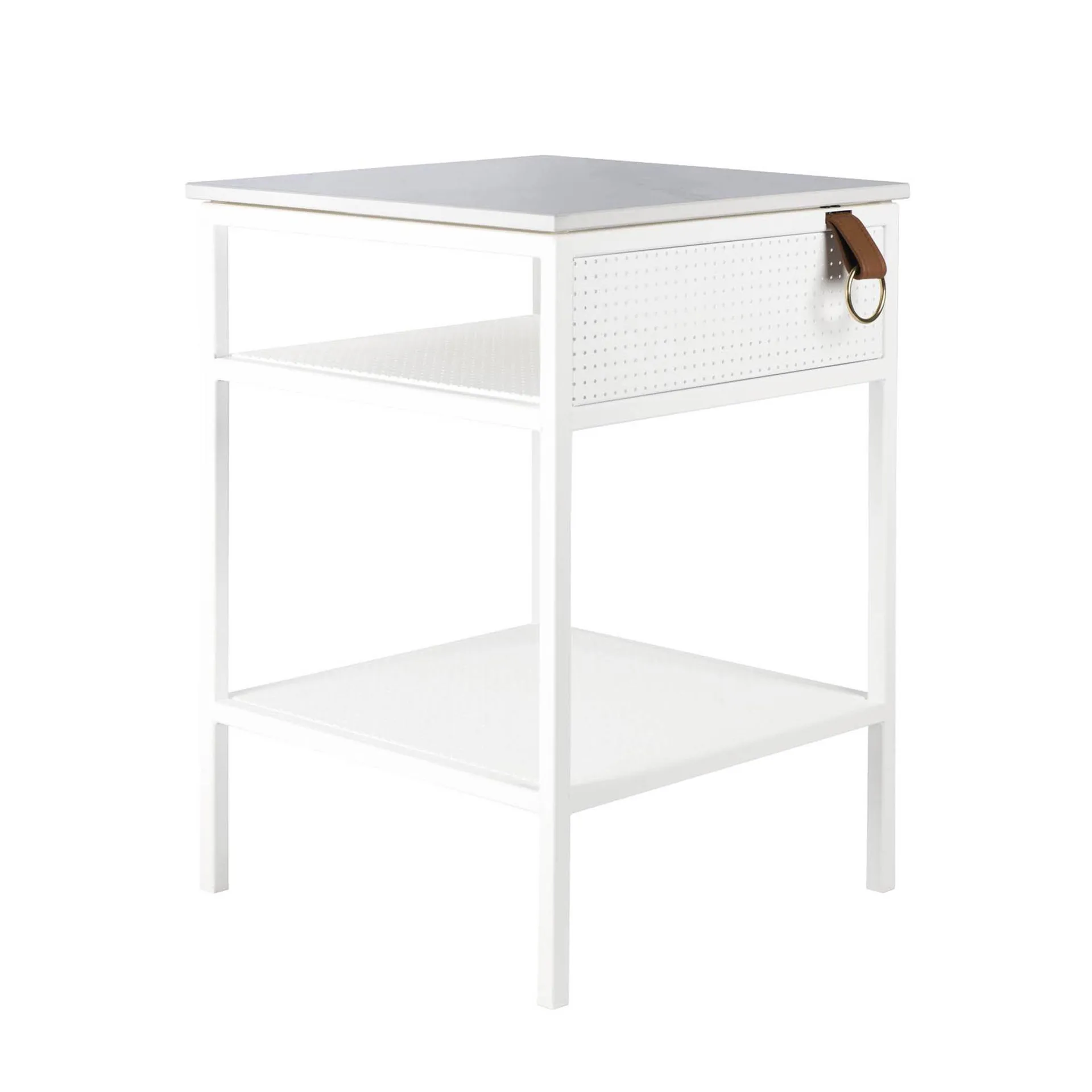 Tracy stolik boczny, praworęczny, biały Maze