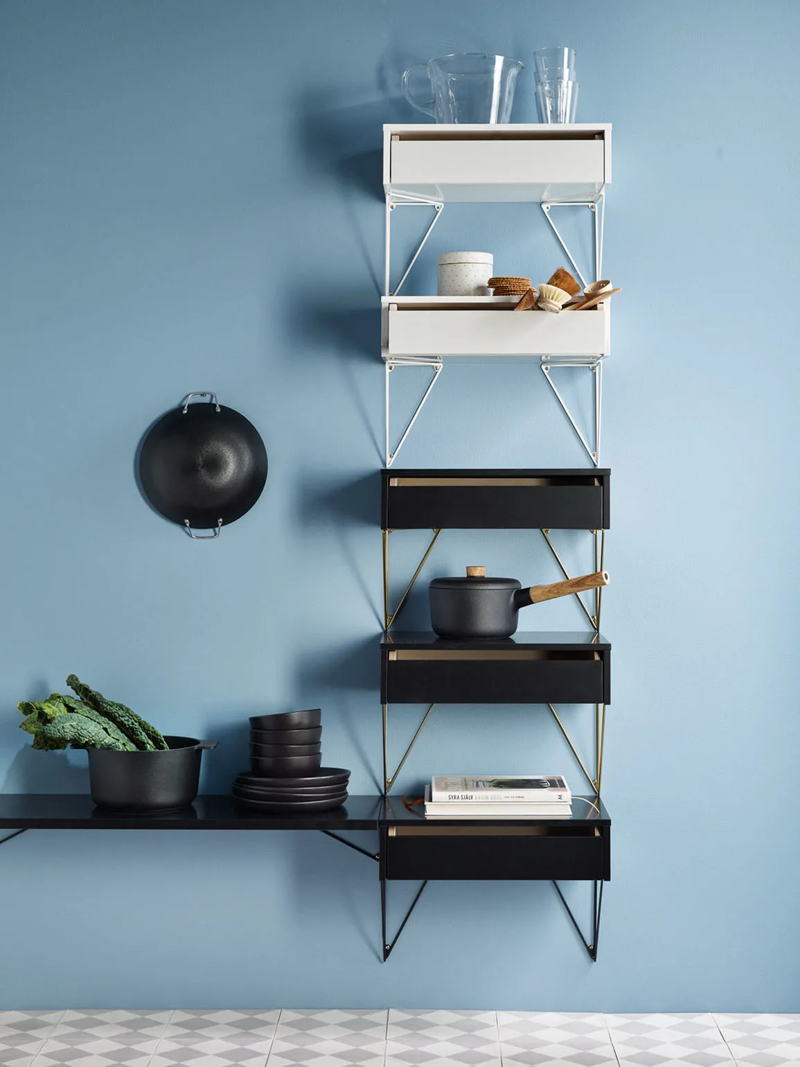 Wsporniki Pythagoras, 2 szt., Czarne Maze