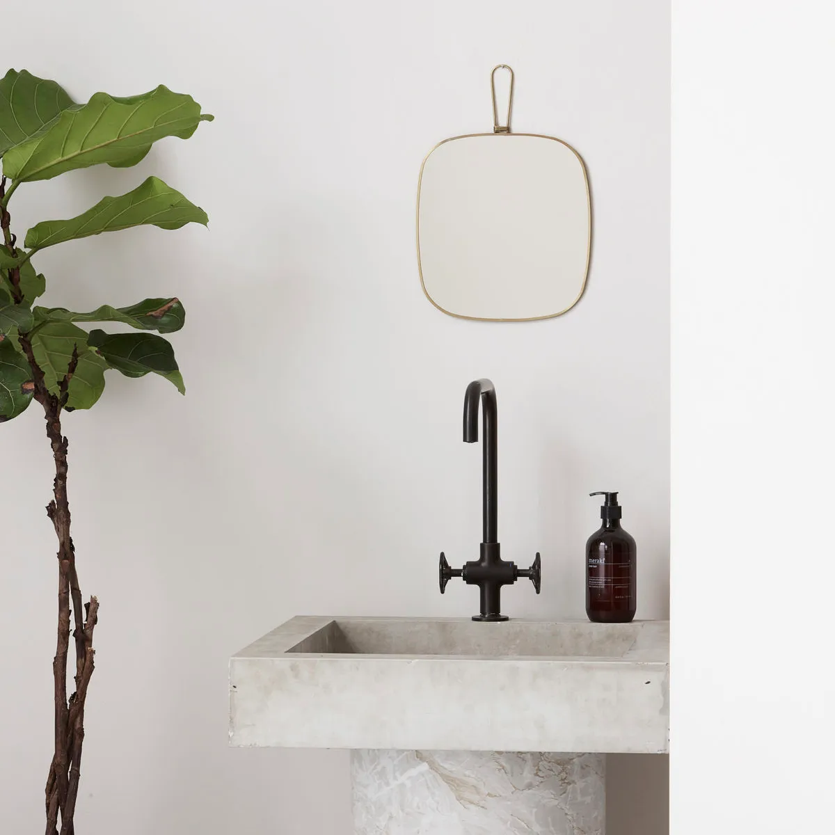 Lustro Meraki 26x28 cm, Mosiądz Meraki