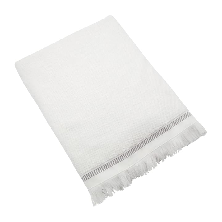 Meraki ręcznik biały z szarymi paskami - 100x180 cm - Meraki