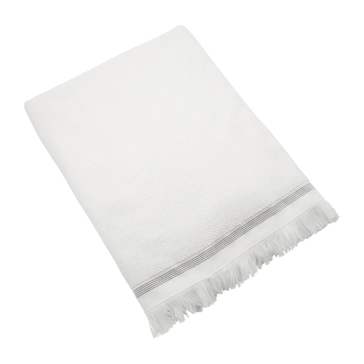 Zdjęcia - Ręcznik Meraki  biały z szarymi paskami 100x180 cm 