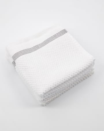 Meraki ręcznik biały z szarymi paskami 3-pak - 30x30 cm - Meraki