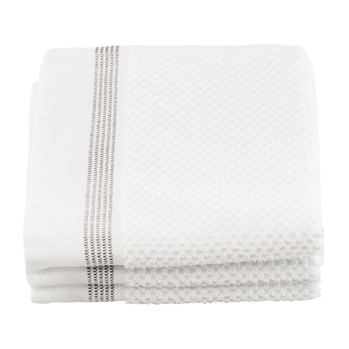 Meraki ręcznik biały z szarymi paskami 3-pak, 30x30 cm Meraki