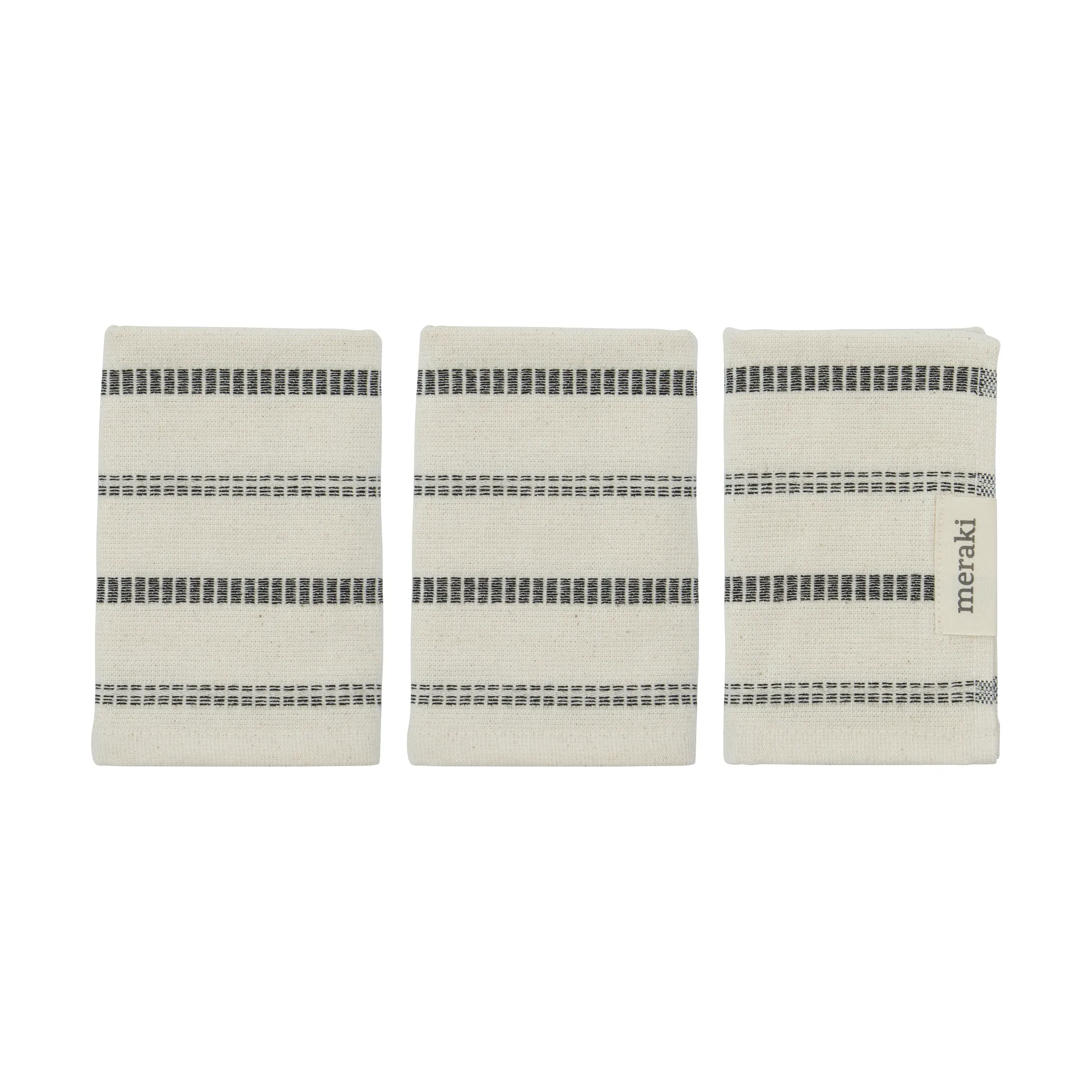 Ręcznik dla gości True, 3 części, Off-White-czarny Meraki