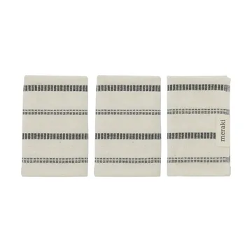 Ręcznik dla gości True, 3 części - Off-White-czarny - Meraki