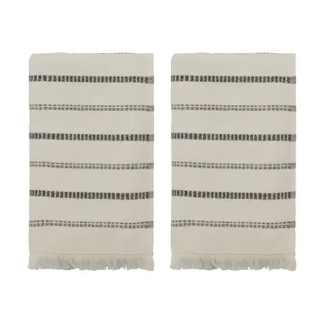 Ręcznik do rąk True, 2 części - Off-White-czarny, 50x100 cm - Meraki