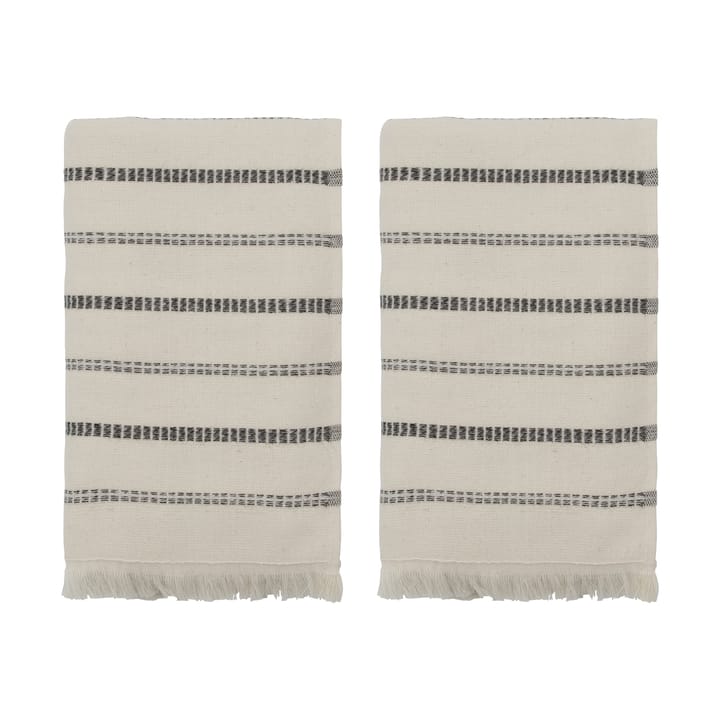Ręcznik do rąk True, 2 części - Off-White-czarny, 50x100 cm - Meraki