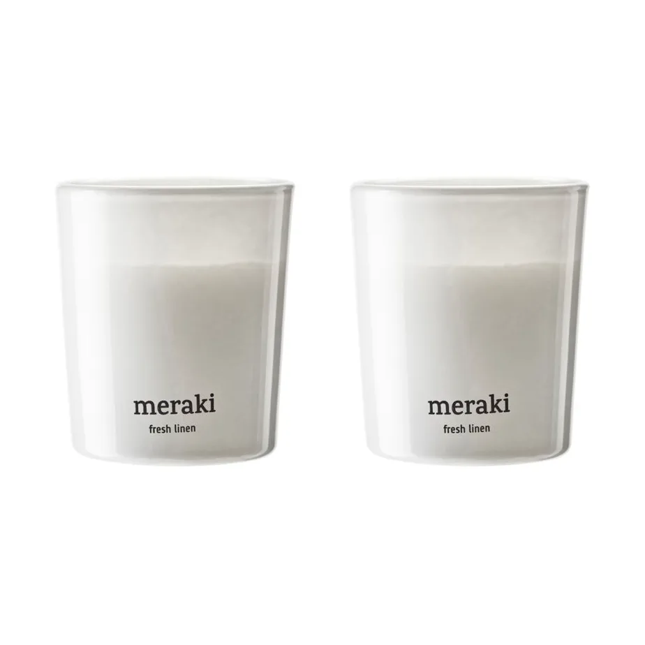 Świeca zapachowa Meraki 12 godzin 2-pak, Fresh Linen Meraki