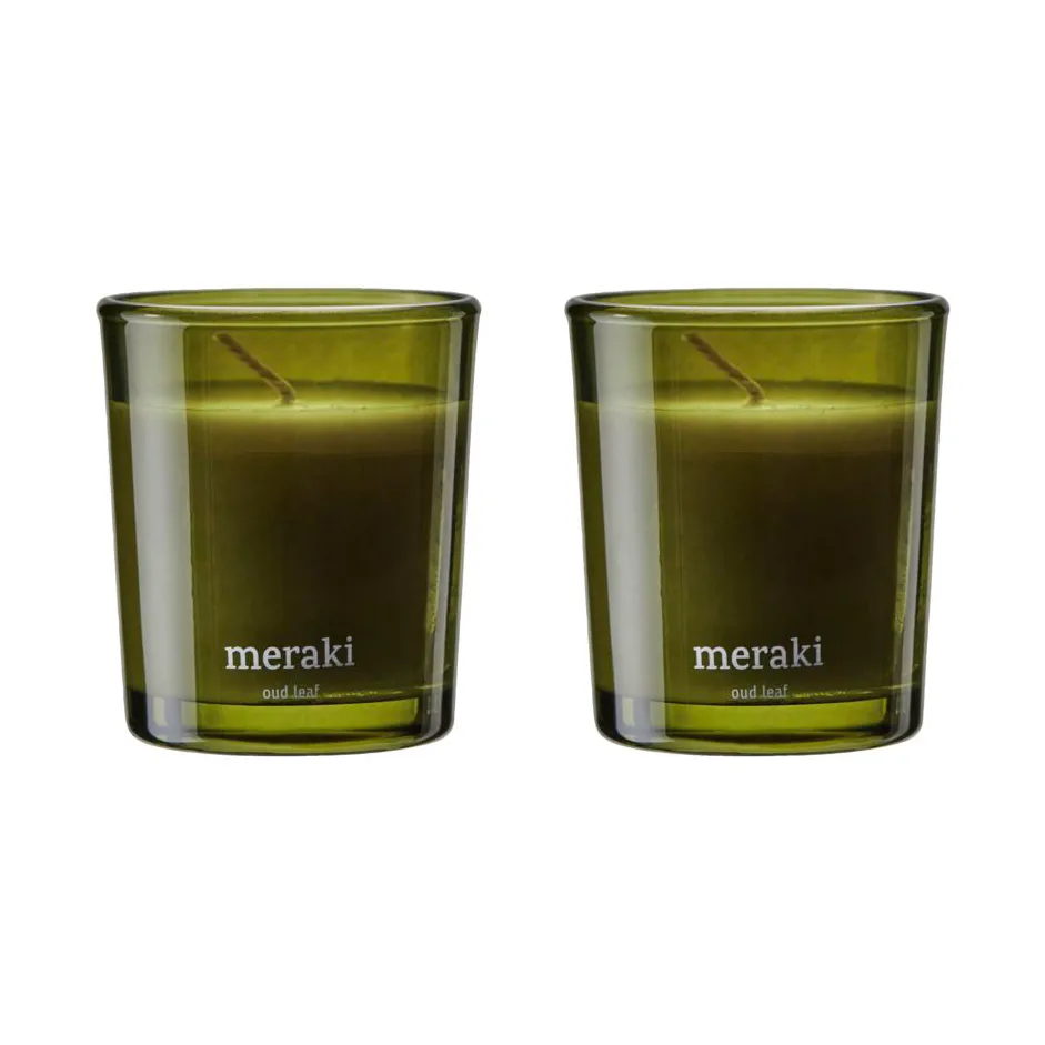 Świeca zapachowa Meraki 12 godzin 2-pak, Oud leaf Meraki