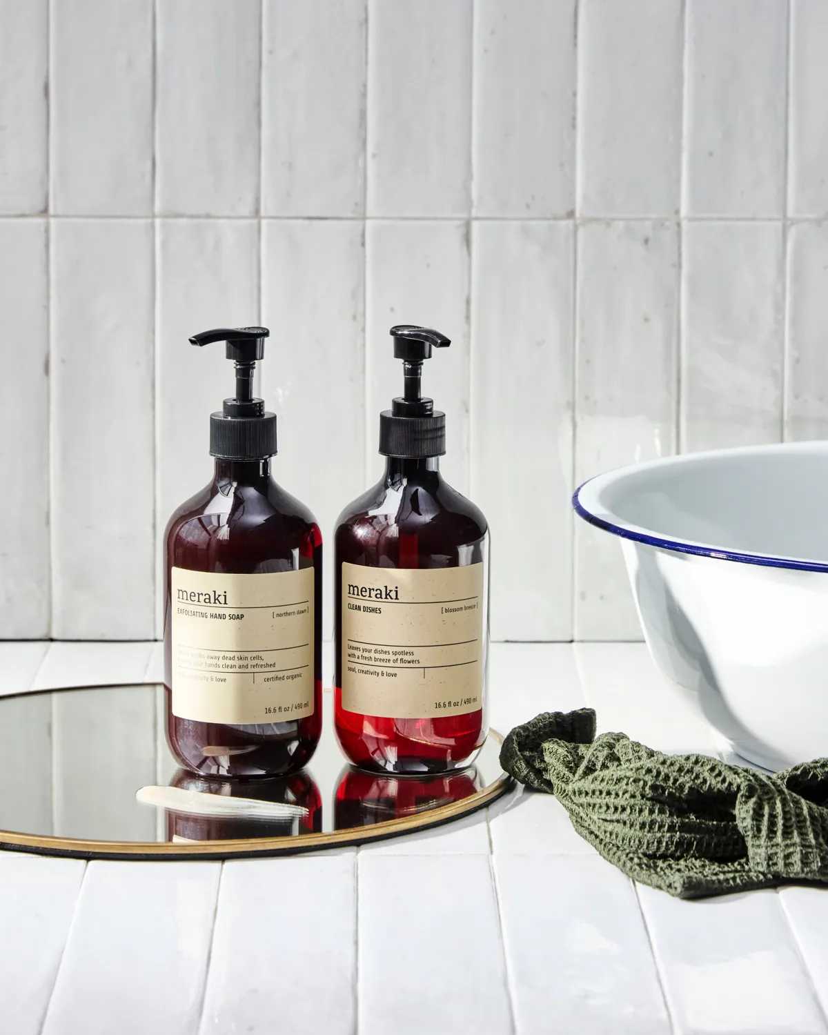 Zestaw upominkowy Meraki, mydło i płyn do naczyń, Exfoliating Northern star, Blossom breeze Meraki