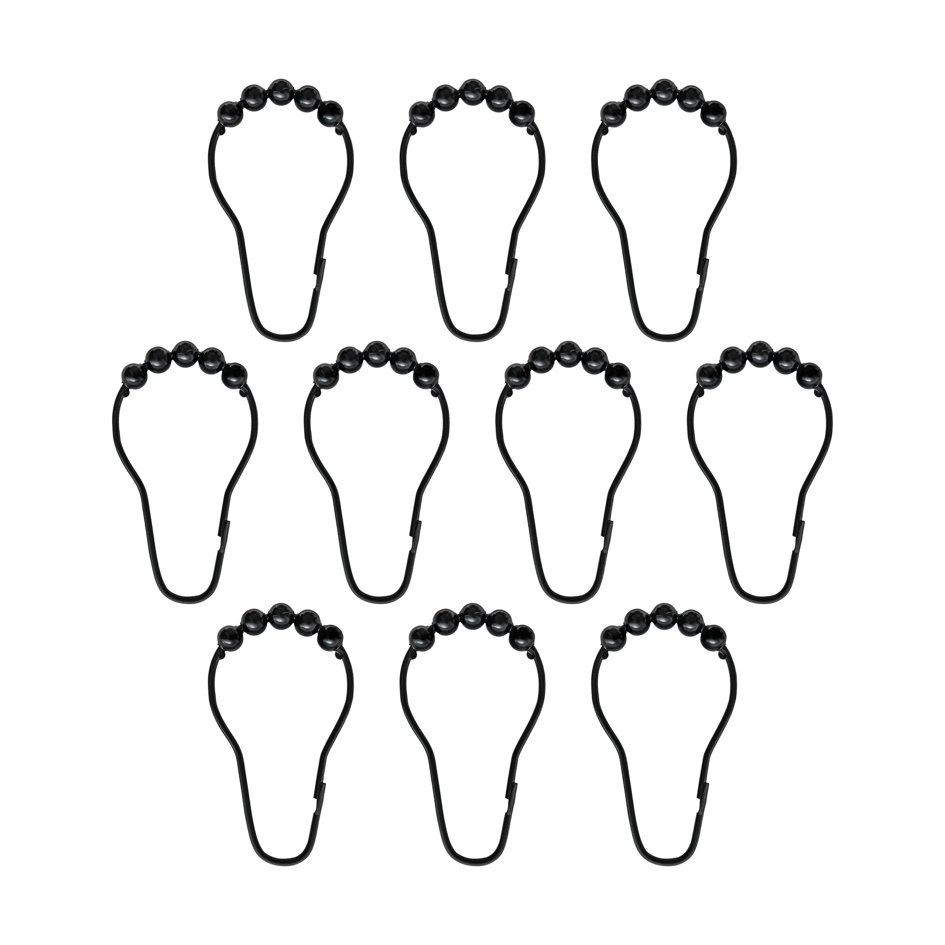 Aqua haczyki do zasłony prysznicowej 10 szt, Czarny Mette Ditmer