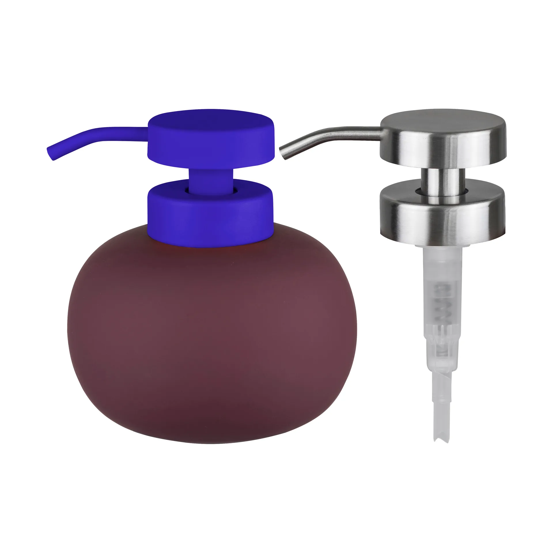 Dozownik do mydła Lotus play niski, w zestawie 2 głowice, Wine Mette Ditmer