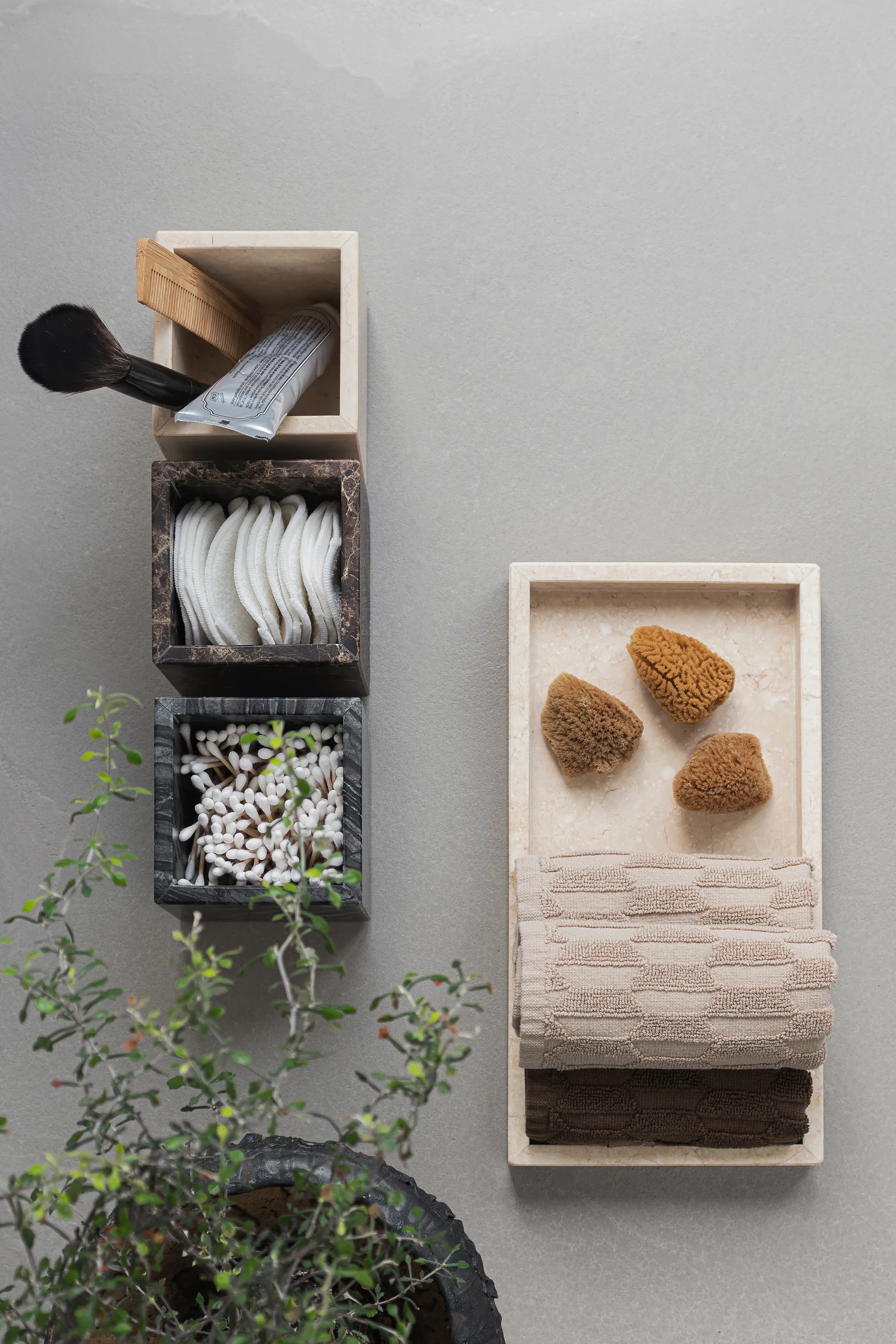 Kostka Marble 8,5x8,5 cm, Black-grey Mette Ditmer