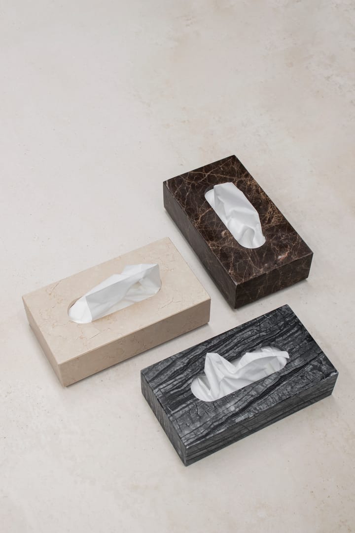 Marble pudełko do chusteczek 14x25,5 cm, Czarny-szary Mette Ditmer