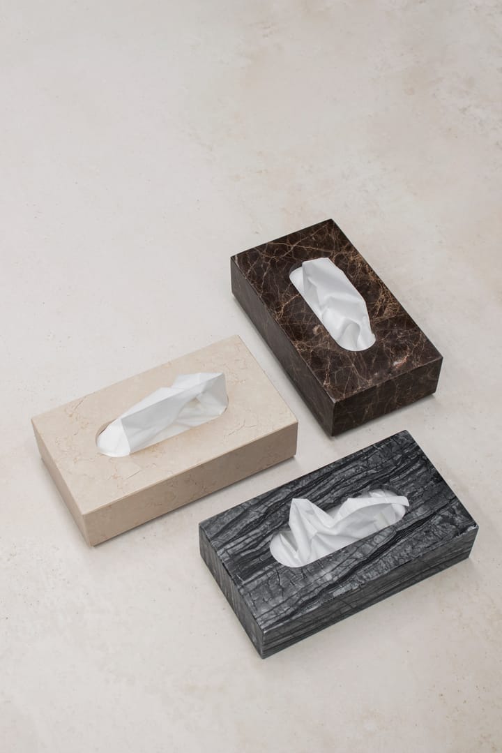 Marble pudełko do chusteczek 14x25,5 cm - Czarny-szary - Mette Ditmer