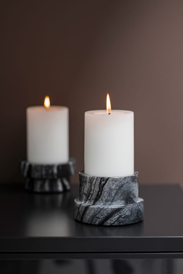 Marble świecznik 6,5 cm - Czarny-szary - Mette Ditmer