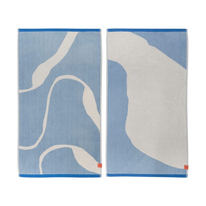 Nova Arte ręcznik 50x90 cm 2 szt. - Light blue-off-white - Mette Ditmer