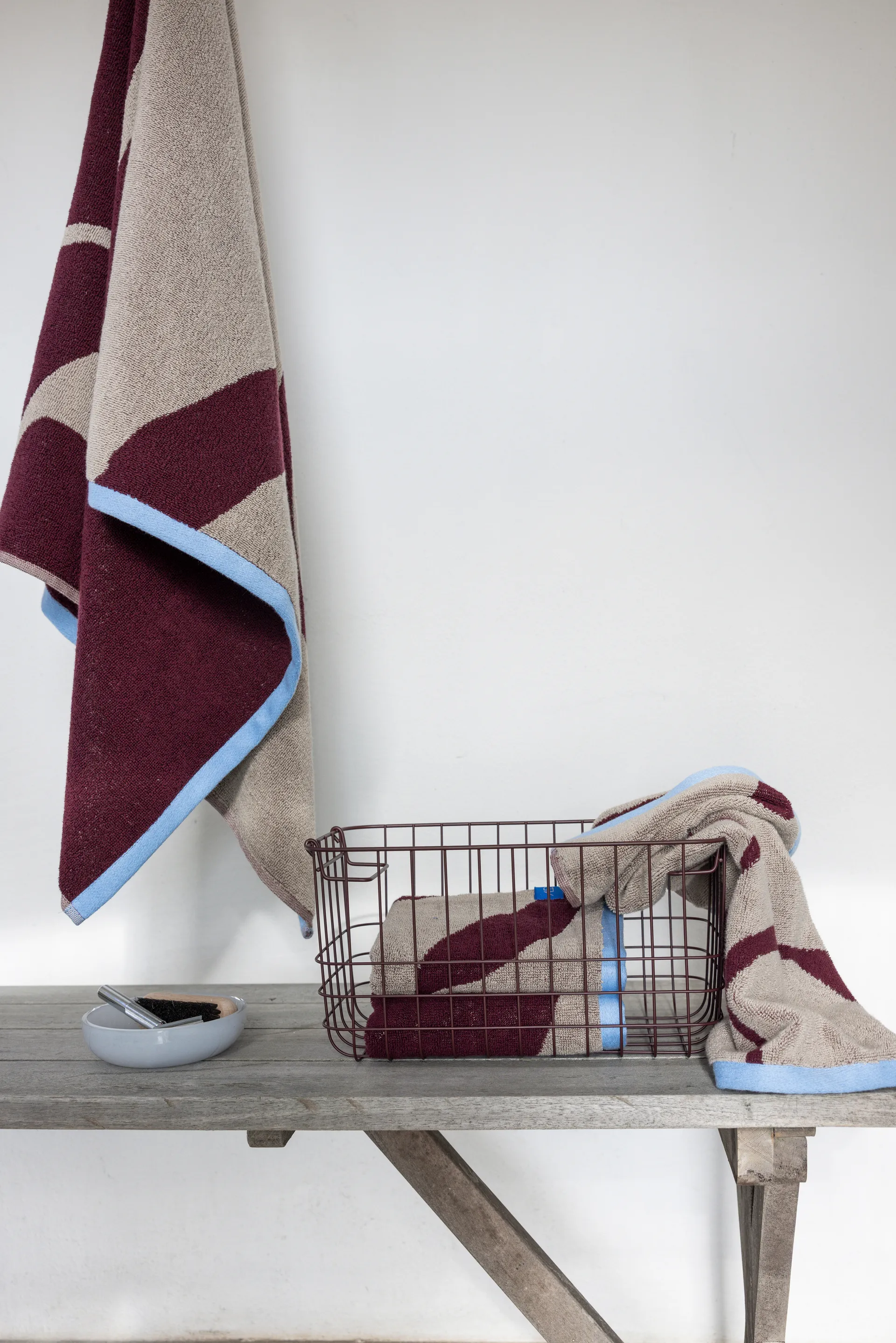 Nova Arte ręcznik 50x90 cm 2 szt., Wine-sand Mette Ditmer