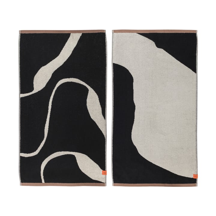 Nova Arte ręcznik dla gości 40x55 cm 2 szt. - Black-off white - Mette Ditmer