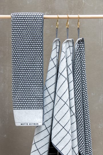 Ręcznik dla gości Tile Stone 38x60 cm 2-pak - Black-Off-white  - Mette Ditmer