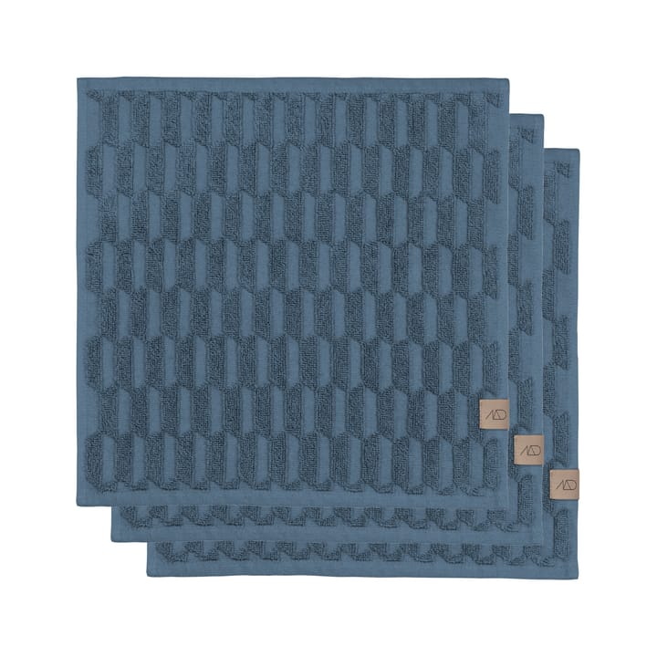 Ręcznik do rąk Geo 30x30 cm 3-pak - Slate blue - Mette Ditmer