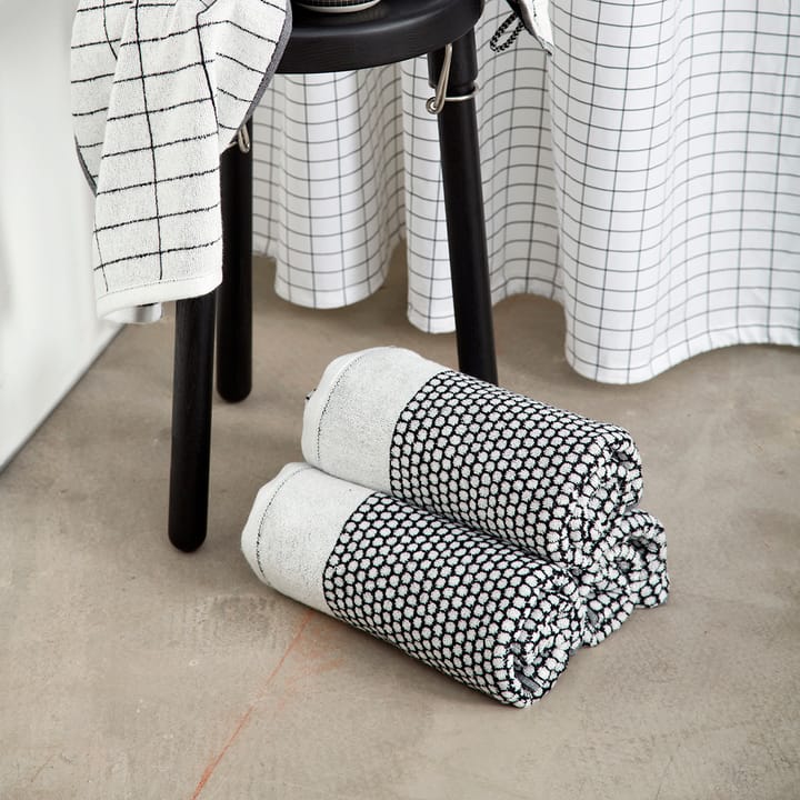 Ręcznik kąpielowy Grid 70x140 cm, Czarny-Off White Mette Ditmer