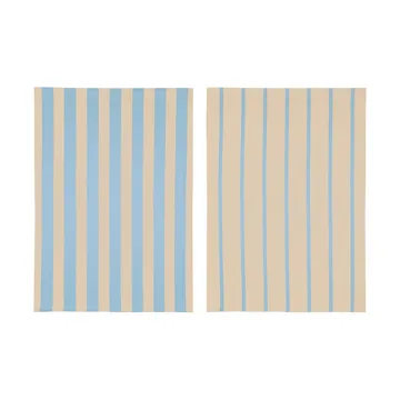 Ręcznik kuchenny Stripes 50x70 cm 2 szt. - Blue-Beige (niebiesko-beżowy), 50x70 cm - Mette Ditmer