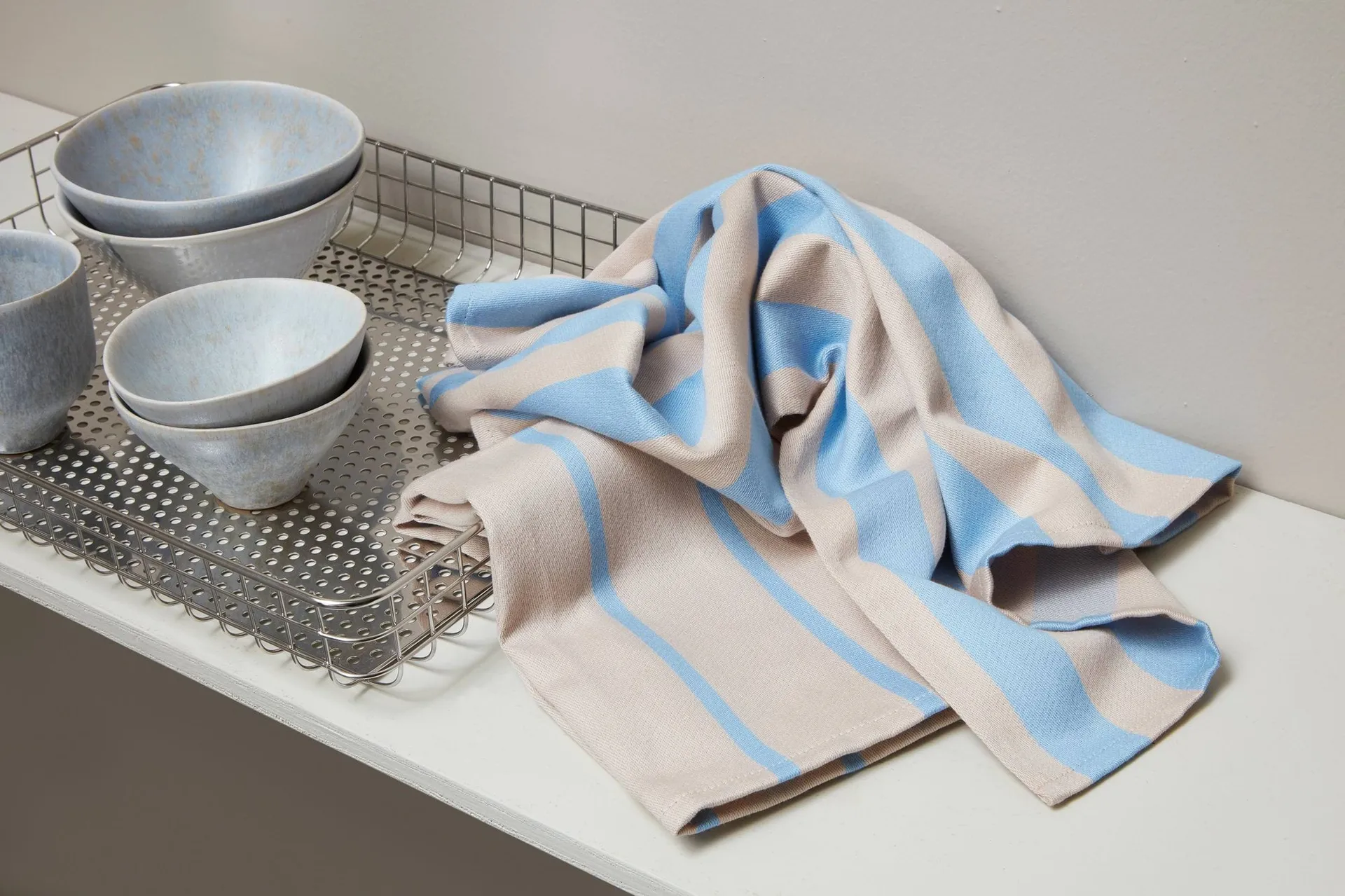 Ręcznik kuchenny Stripes 50x70 cm 2 szt., Blue-Beige (niebiesko-beżowy), 50x70 cm Mette Ditmer