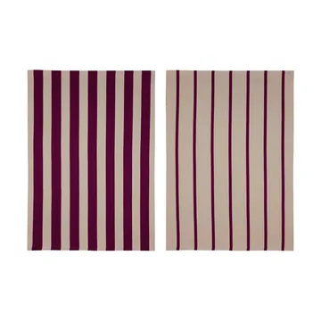 Ręcznik kuchenny Stripes 50x70 cm 2 szt. - Red-Beige (czerwono-beżowy), 50x70 cm - Mette Ditmer