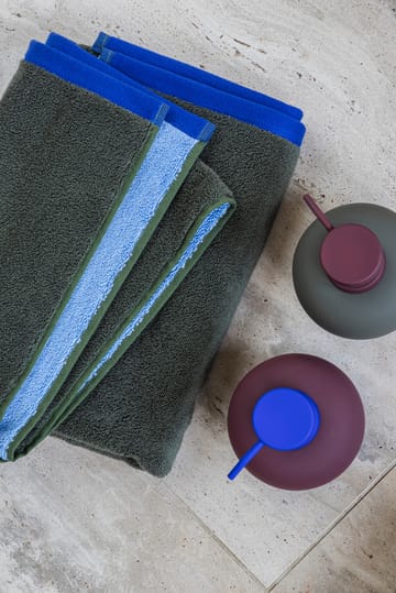 Ręcznik Soft 70x133 cm - Dark olive-light blue - Mette Ditmer