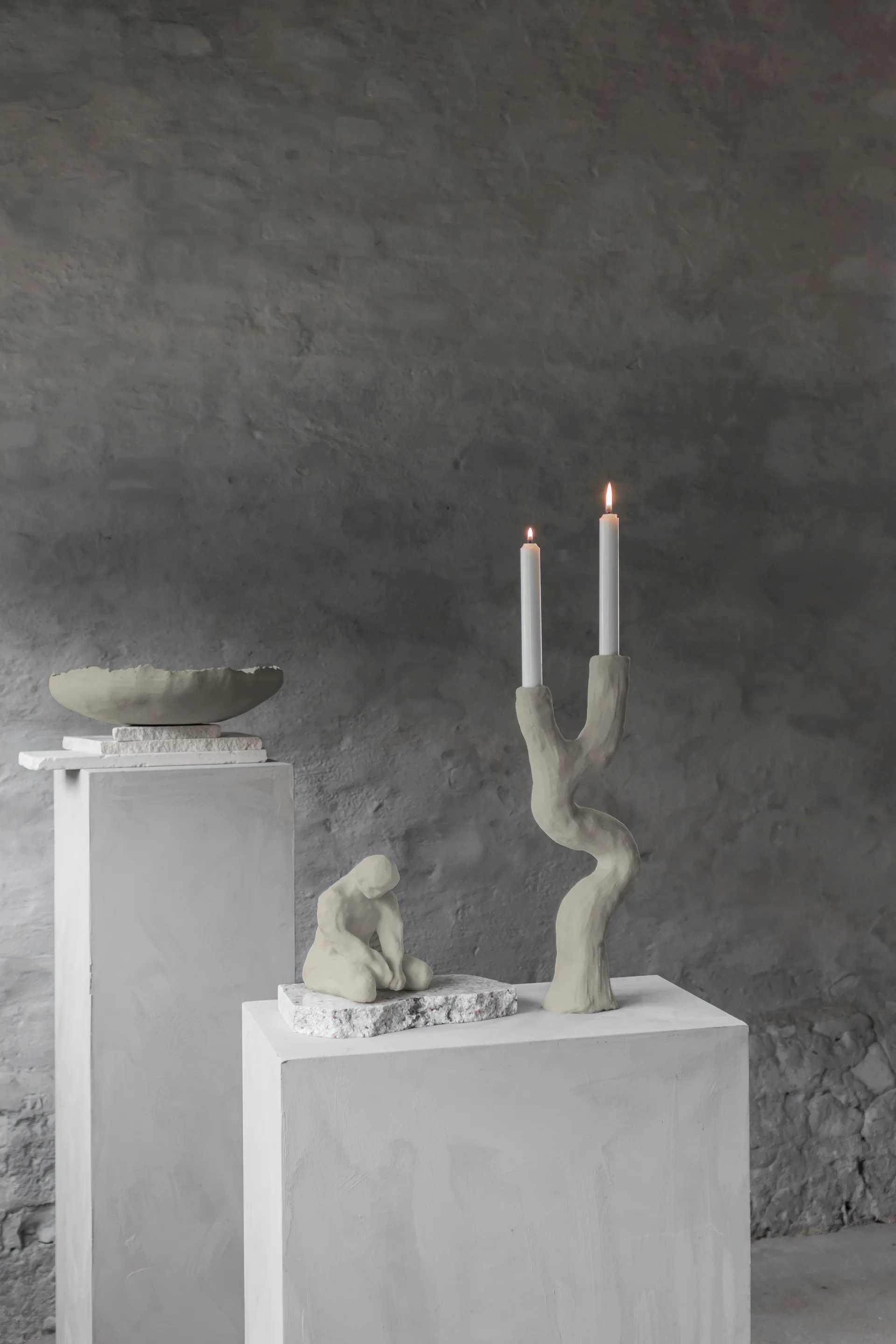 Świecznik Art piece 41 cm, Piaskowy Mette Ditmer